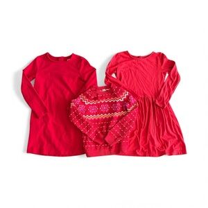Primary Red Kids Dresses and Sweater Size 8-9